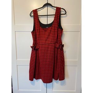 City Chic red check pini dress